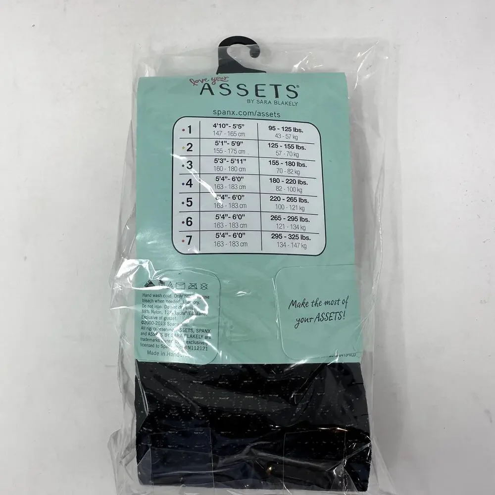 Spanx NWT‎ Shaping Tights Size 4 Wish Bone Texture Black Shape wear Slimming